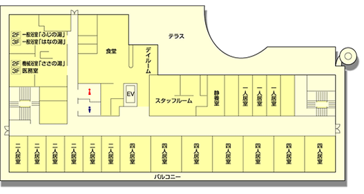 高齢者住宅サービスセンター清雅 2階と3階 見取り図