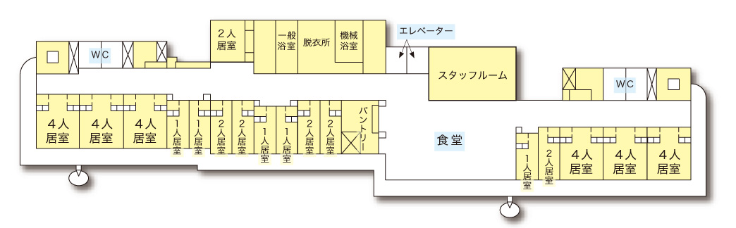 桐ヶ丘やまぶき荘2階から4階 見取り図